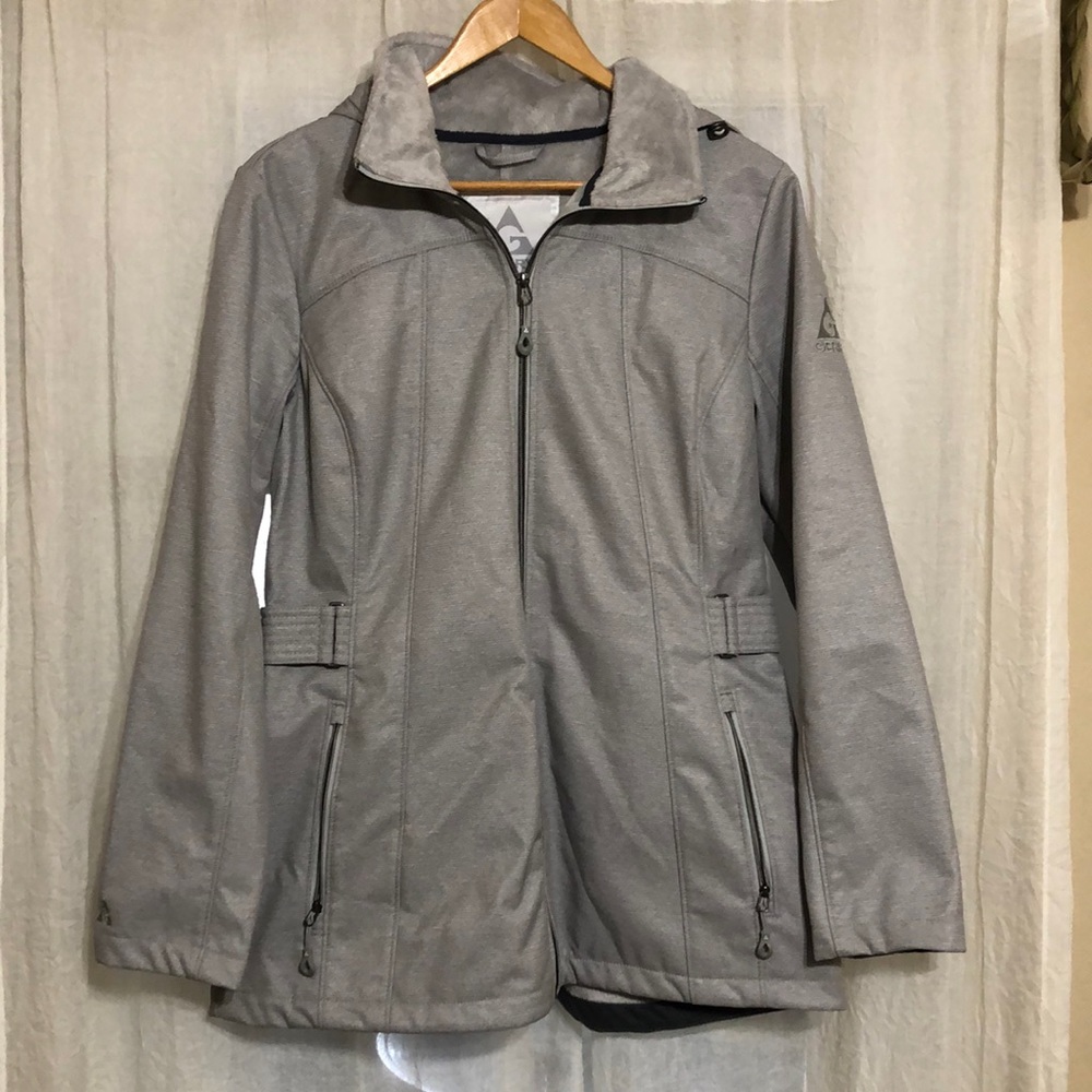 Gerry Special Edition Grey NWOT Softshell Hooded Jacket Coat Fleece Lined Small